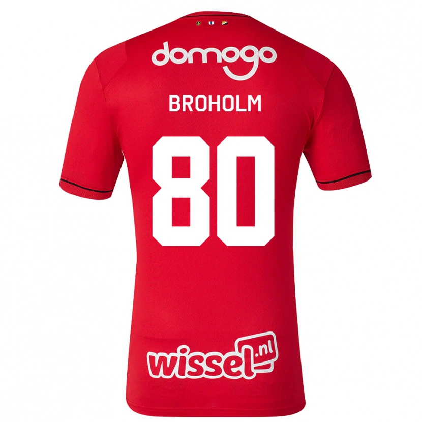 Danxen Mujer Camiseta Marius Broholm #80 Rojo Blanco Negro 1ª Equipación 2026/27 La Camisa México