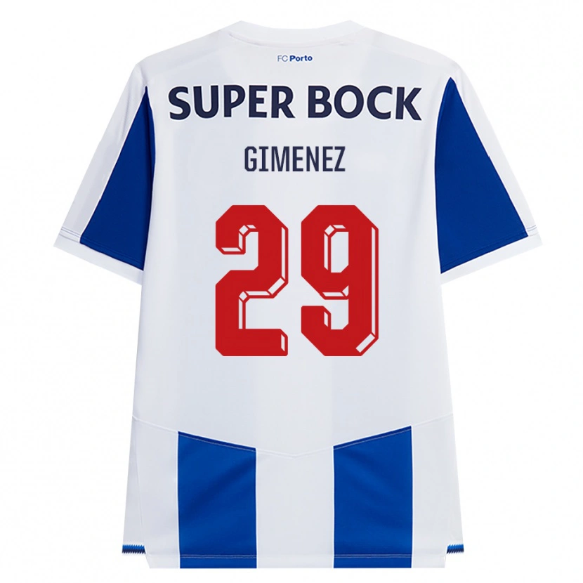 Danxen Mujer Camiseta Santiago Gimenez #29 Azul Blanco Rojo 1ª Equipación 2026/27 La Camisa México