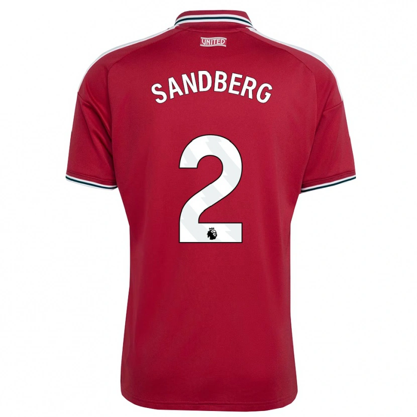 Danxen Niño Camiseta Anna Sandberg #2 Rojo Amarillo Blanco 1ª Equipación 2026/27 La Camisa México
