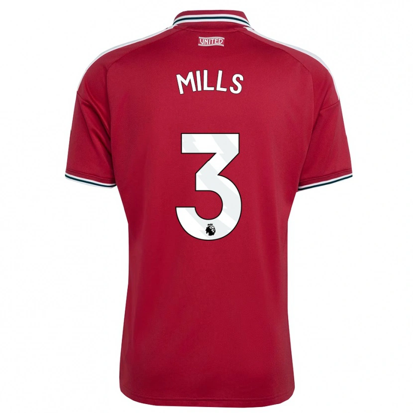 Danxen Niño Camiseta Albert Mills #3 Rojo Amarillo Blanco 1ª Equipación 2026/27 La Camisa México