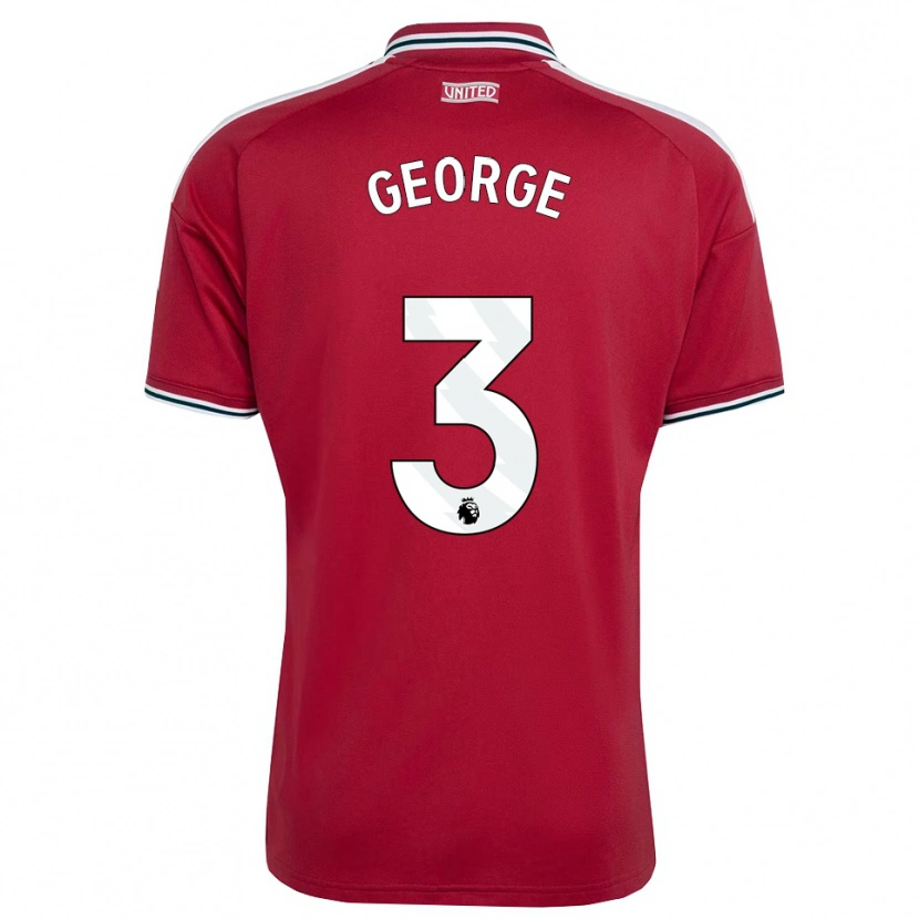 Danxen Niño Camiseta Gabby George #3 Rojo Amarillo Blanco 1ª Equipación 2026/27 La Camisa México