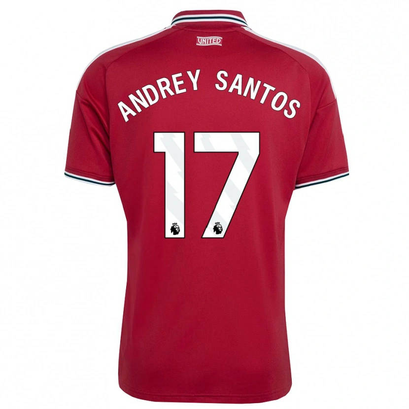 Danxen Niño Camiseta Andrey Santos #17 Rojo Amarillo Blanco 1ª Equipación 2026/27 La Camisa México