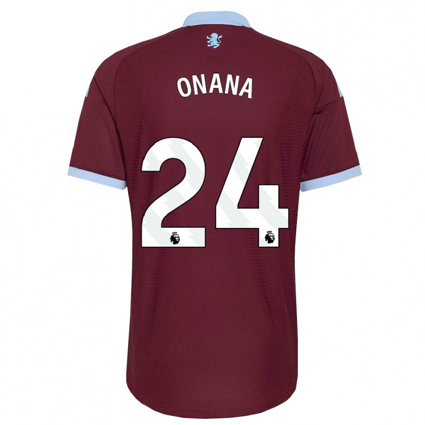 Danxen Niño Camiseta Amadou Onana #24 Azulaciano Borgoña 1ª Equipación 2026/27 La Camisa México