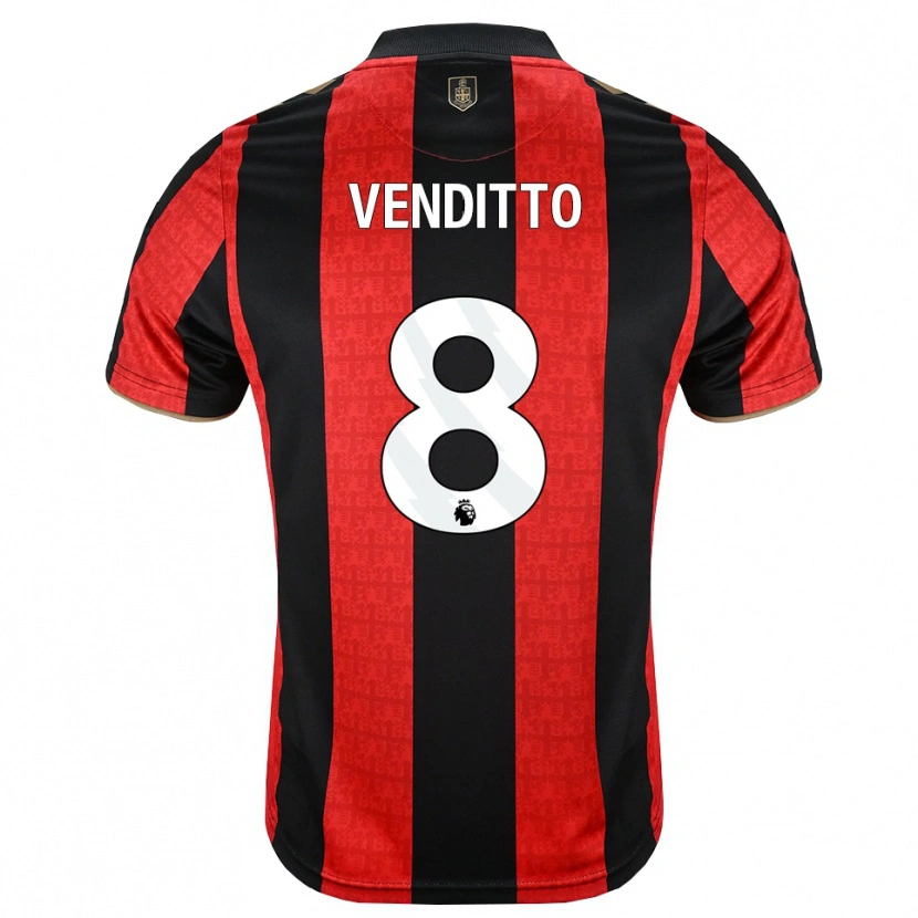 Danxen Niño Camiseta Olivia Venditto #8 Goldenrod Rojo Negro 1ª Equipación 2026/27 La Camisa México