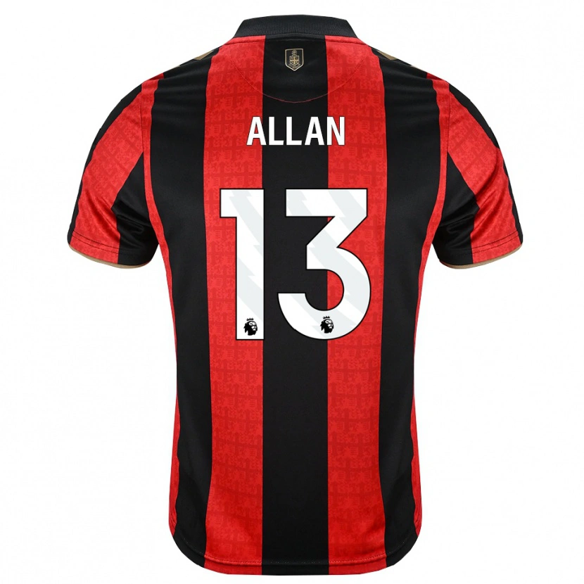 Danxen Niño Camiseta Mack Allan #13 Goldenrod Rojo Negro 1ª Equipación 2026/27 La Camisa México
