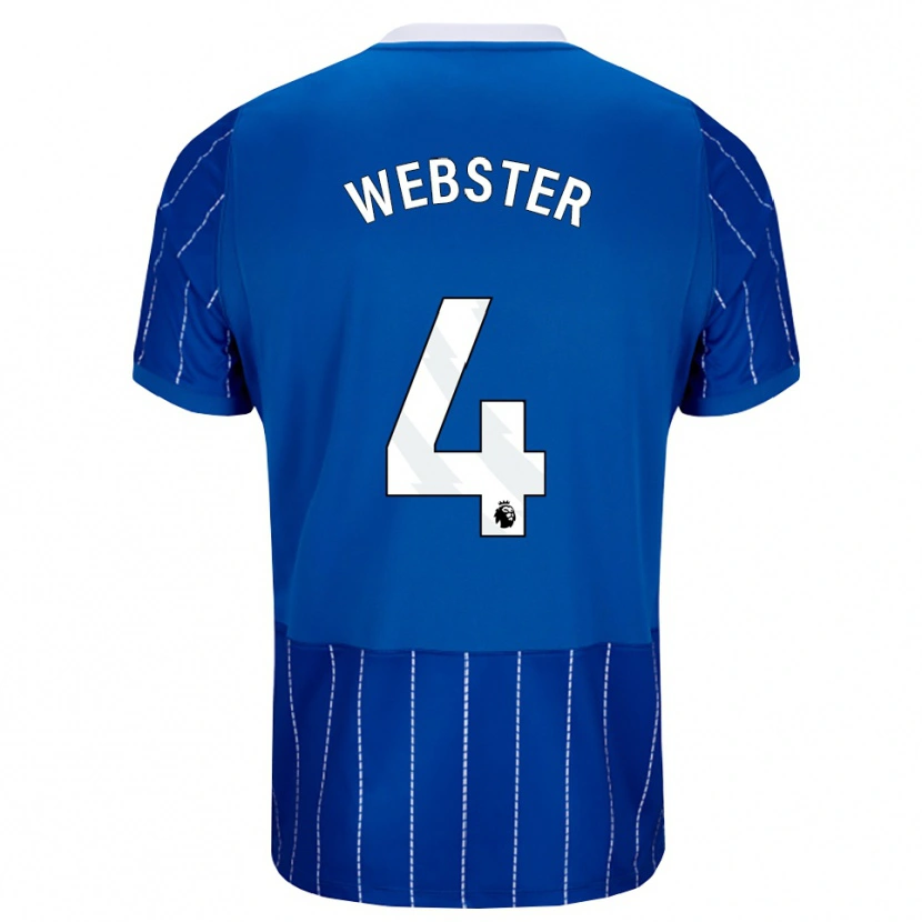 Danxen Niño Camiseta Adam Webster #4 Azulmedio Blanco 1ª Equipación 2026/27 La Camisa México