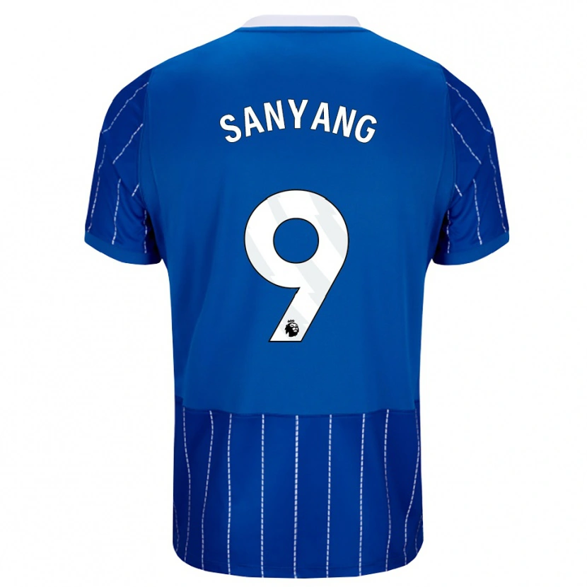 Danxen Niño Camiseta Musa Sanyang #9 Azulmedio Blanco 1ª Equipación 2026/27 La Camisa México