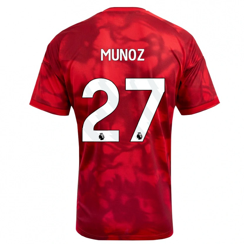 Danxen Niño Camiseta Daniel Muñoz #27 Carmesí Blanco 1ª Equipación 2026/27 La Camisa México