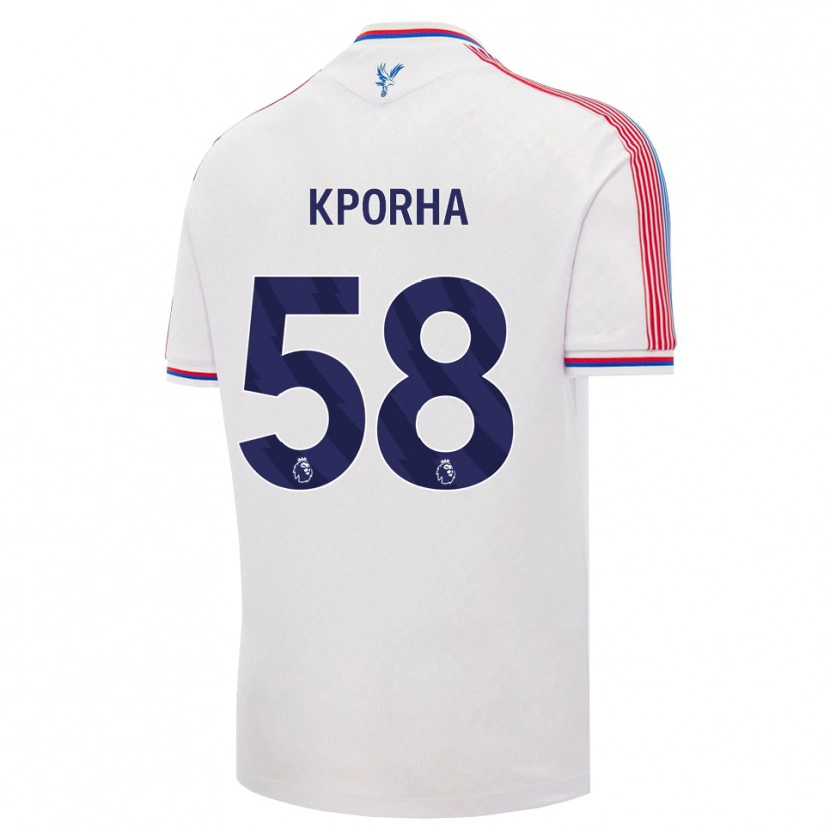 Danxen Niño Camiseta Caleb Kporha #58 Blanco Rojo Azul 1ª Equipación 2026/27 La Camisa México