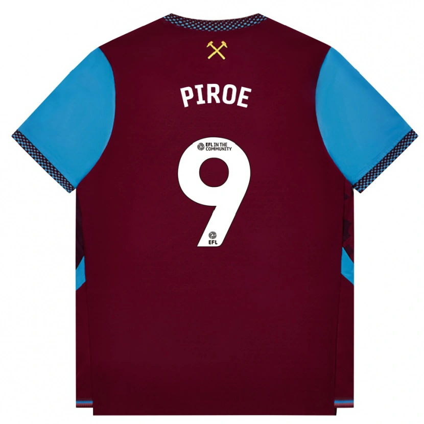Danxen Niño Camiseta Joël Piroe #9 Borgoña Azulaciano 1ª Equipación 2026/27 La Camisa México