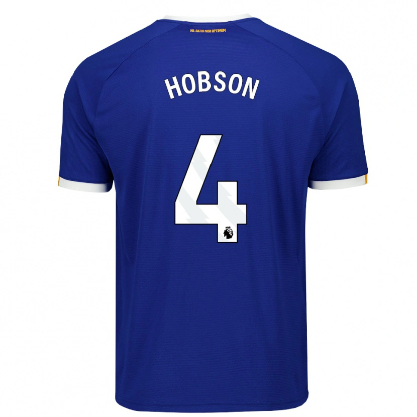 Danxen Niño Camiseta Issy Hobson #4 Azul Blanco Amarillo 1ª Equipación 2026/27 La Camisa México