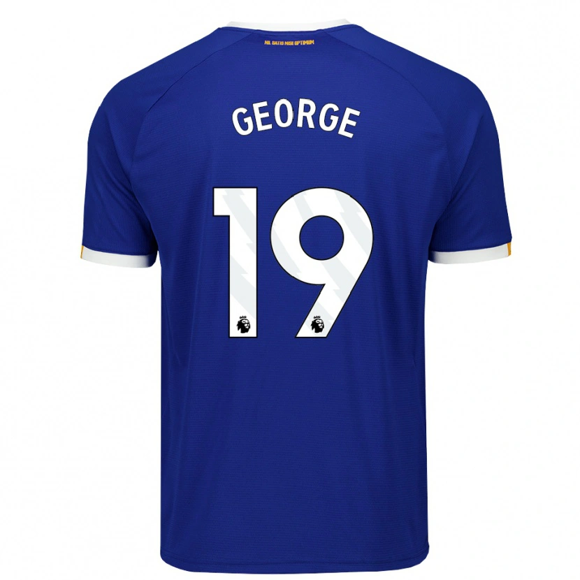 Danxen Niño Camiseta Tyrique George #19 Azul Blanco Amarillo 1ª Equipación 2026/27 La Camisa México
