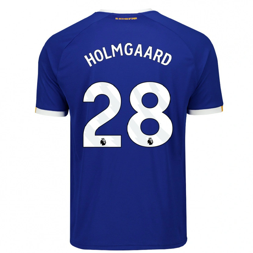Danxen Niño Camiseta Karen Holmgaard #28 Azul Blanco Amarillo 1ª Equipación 2026/27 La Camisa México