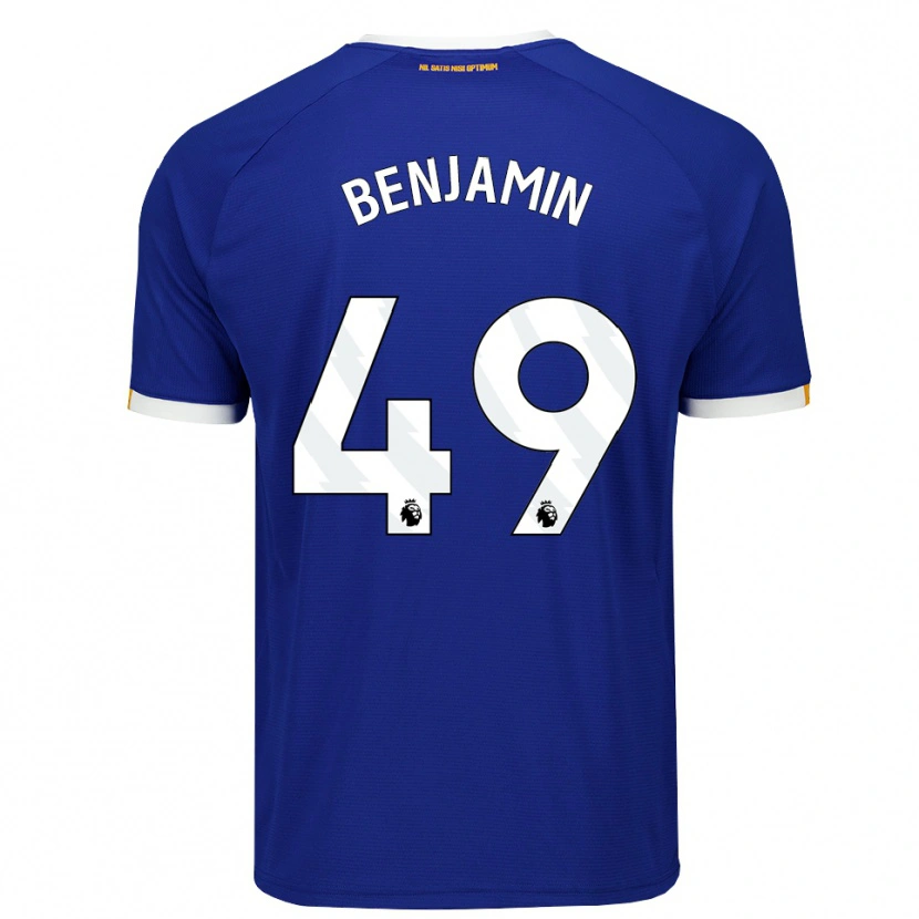 Danxen Niño Camiseta Omari Benjamin #49 Azul Blanco Amarillo 1ª Equipación 2026/27 La Camisa México