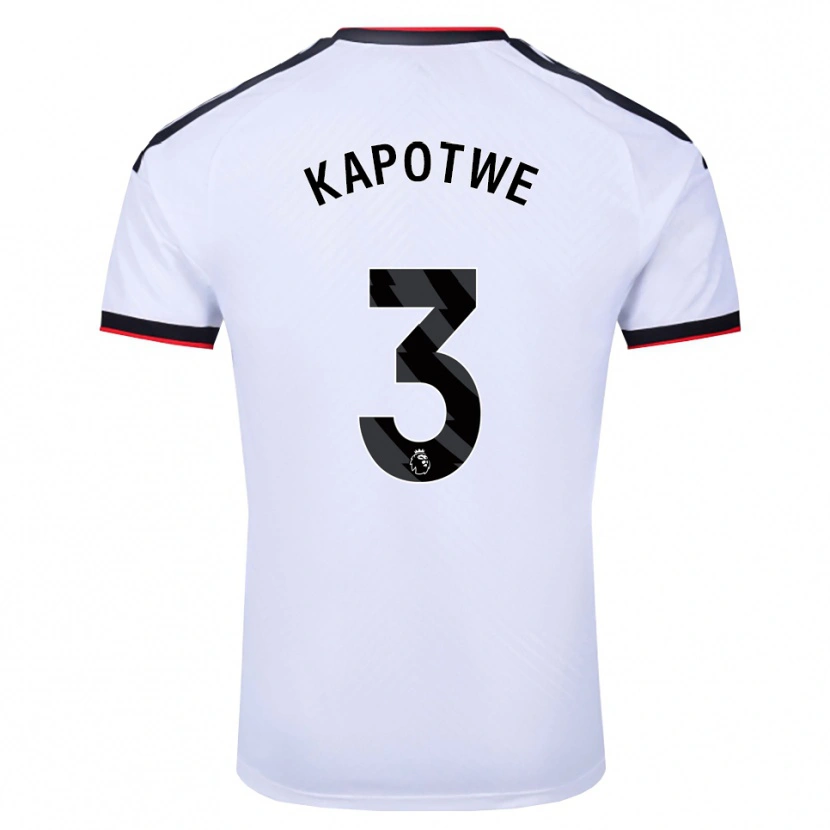 Danxen Niño Camiseta Chase Kapotwe #3 Blanco Negro Rojo 1ª Equipación 2026/27 La Camisa México