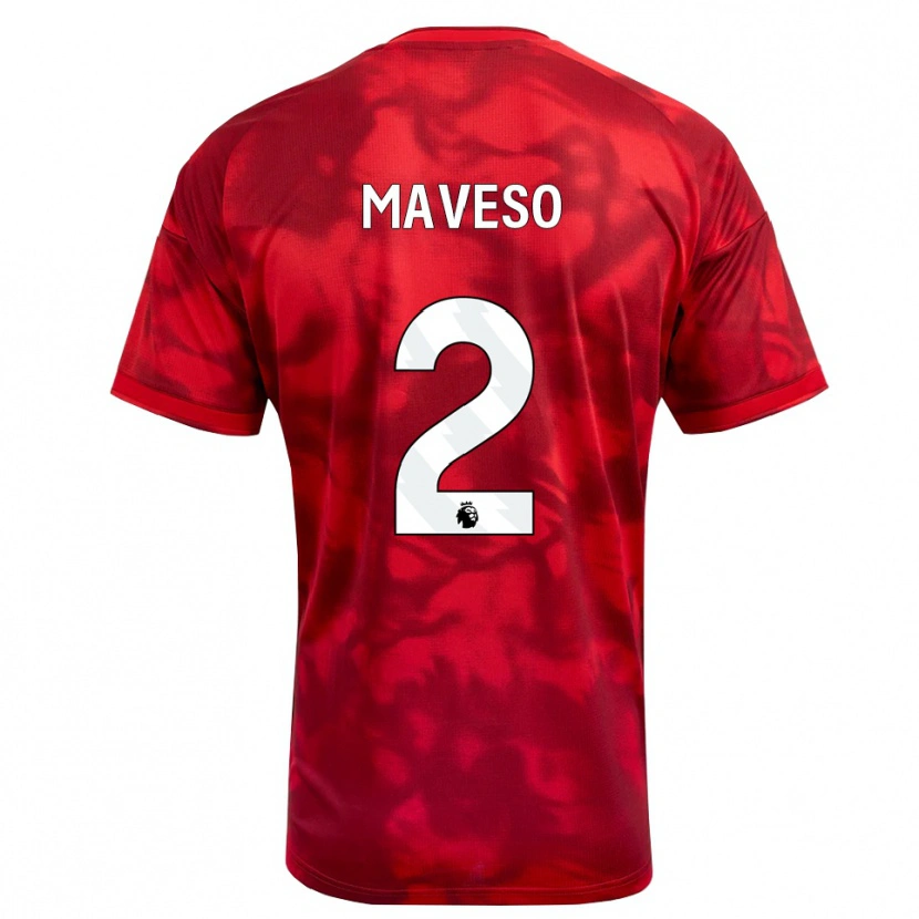 Danxen Niño Camiseta Jaydon Maveso #2 Carmesí Blanco 1ª Equipación 2026/27 La Camisa México