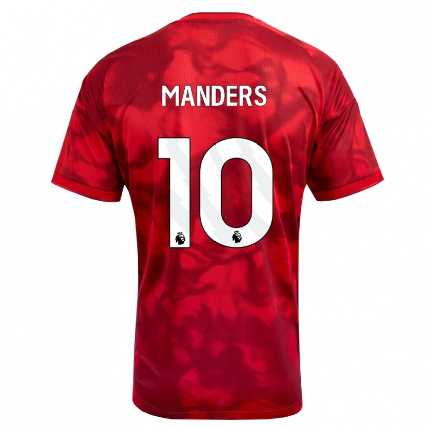 Danxen Niño Camiseta Holly Manders #10 Carmesí Blanco 1ª Equipación 2026/27 La Camisa México