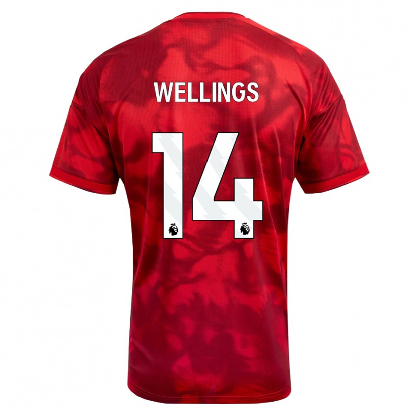 Danxen Niño Camiseta Charlie Wellings #14 Carmesí Blanco 1ª Equipación 2026/27 La Camisa México