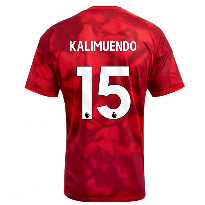Danxen Niño Camiseta Arnaud Kalimuendo #15 Carmesí Blanco 1ª Equipación 2026/27 La Camisa México