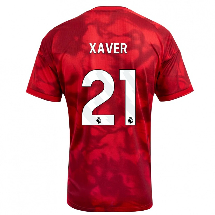 Danxen Niño Camiseta Xaver Schlager #21 Carmesí Blanco 1ª Equipación 2026/27 La Camisa México
