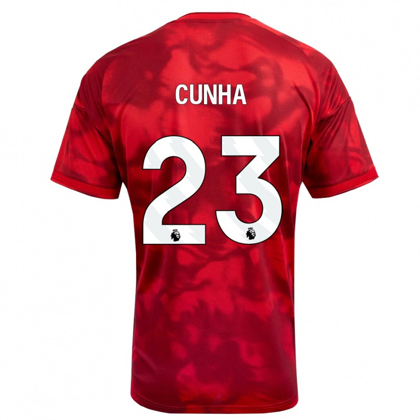 Danxen Niño Camiseta Jair Cunha #23 Carmesí Blanco 1ª Equipación 2026/27 La Camisa México