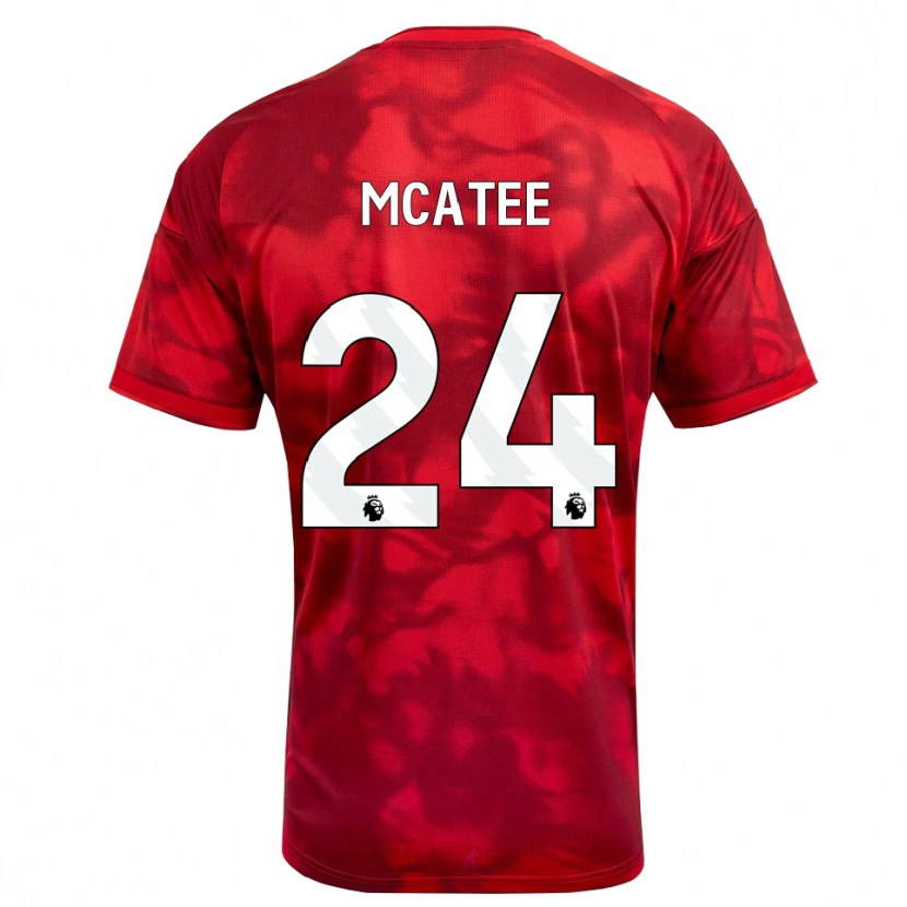 Danxen Niño Camiseta James Mcatee #24 Carmesí Blanco 1ª Equipación 2026/27 La Camisa México