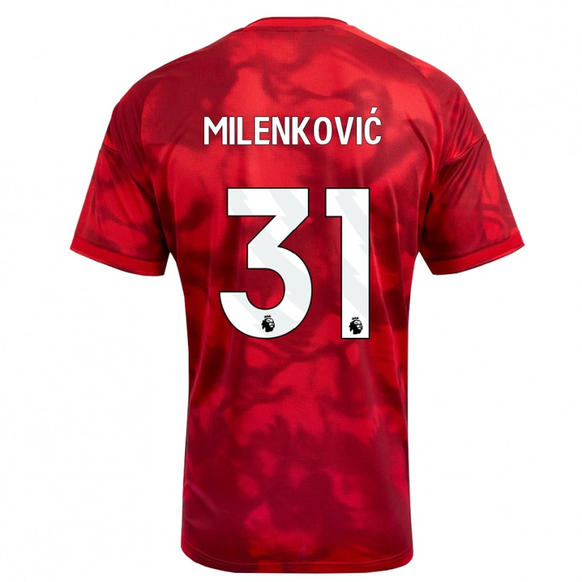Danxen Niño Camiseta Nikola Milenković #31 Carmesí Blanco 1ª Equipación 2026/27 La Camisa México
