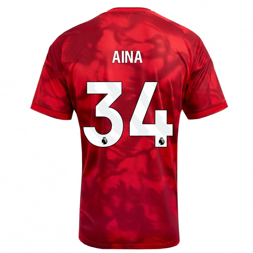 Danxen Niño Camiseta Ola Aina #34 Carmesí Blanco 1ª Equipación 2026/27 La Camisa México