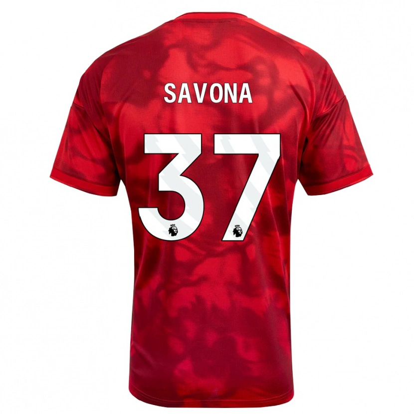 Danxen Niño Camiseta Nicolò Savona #37 Carmesí Blanco 1ª Equipación 2026/27 La Camisa México