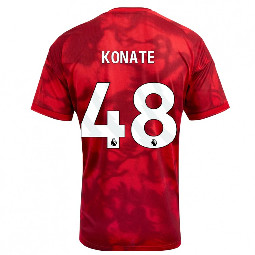 Danxen Niño Camiseta Ateef Konaté #48 Carmesí Blanco 1ª Equipación 2026/27 La Camisa México