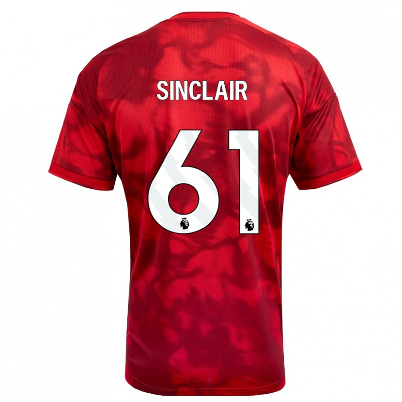 Danxen Niño Camiseta Jimmy Sinclair #61 Carmesí Blanco 1ª Equipación 2026/27 La Camisa México
