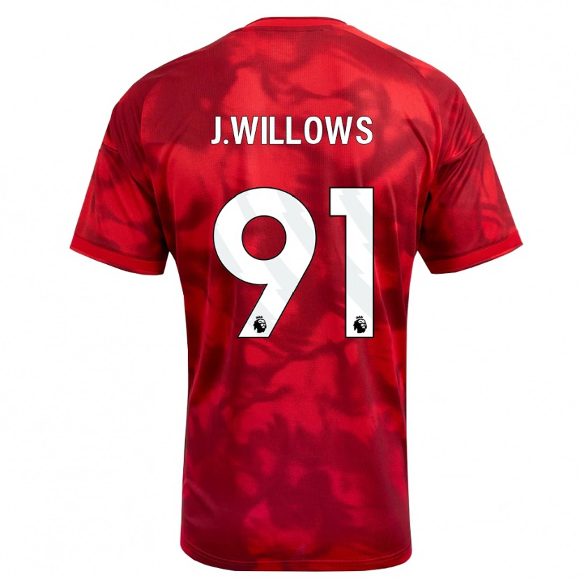 Danxen Niño Camiseta Jordan Willows #91 Carmesí Blanco 1ª Equipación 2026/27 La Camisa México