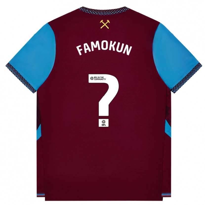 Danxen Niño Camiseta Emmanuel Famokun #0 Borgoña Azulaciano 1ª Equipación 2026/27 La Camisa México