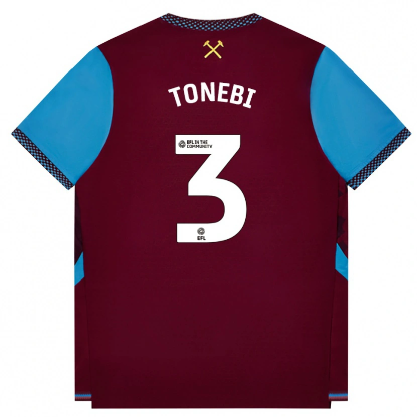 Danxen Niño Camiseta Concilio Tonebi #3 Borgoña Azulaciano 1ª Equipación 2026/27 La Camisa México