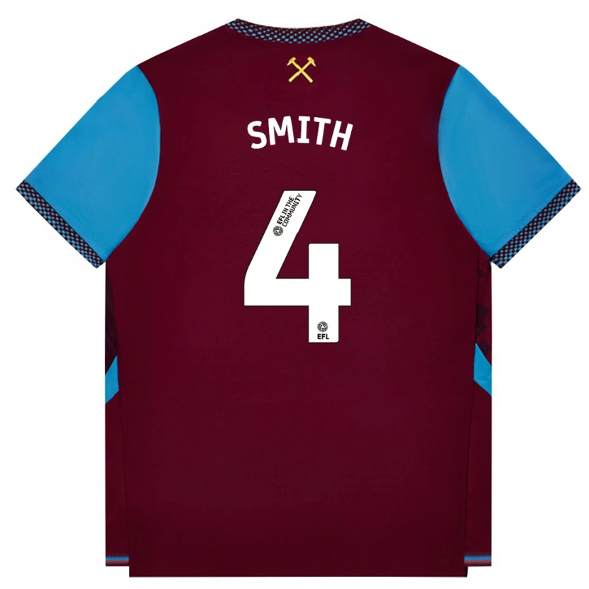 Danxen Niño Camiseta Reon Smith #4 Borgoña Azulaciano 1ª Equipación 2026/27 La Camisa México
