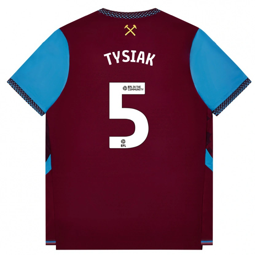 Danxen Niño Camiseta Amber Tysiak #5 Borgoña Azulaciano 1ª Equipación 2026/27 La Camisa México