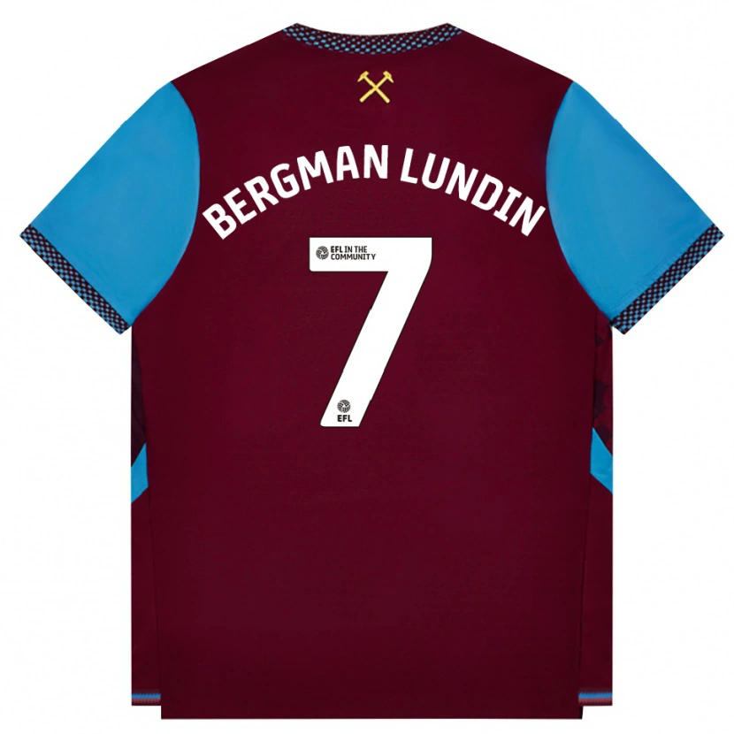 Danxen Niño Camiseta Marika Bergman-Lundin #7 Borgoña Azulaciano 1ª Equipación 2026/27 La Camisa México