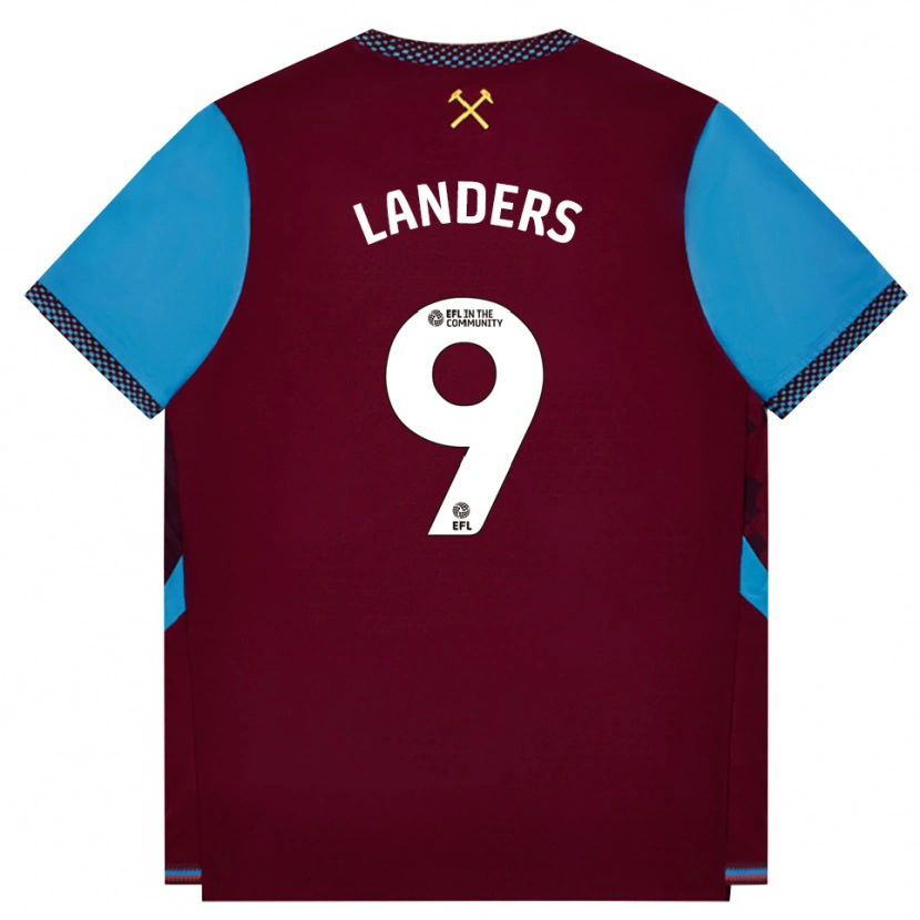 Danxen Niño Camiseta Josh Landers #9 Borgoña Azulaciano 1ª Equipación 2026/27 La Camisa México