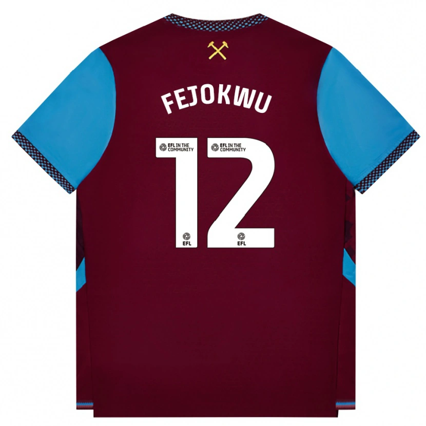 Danxen Niño Camiseta Emmanuel Fejokwu #12 Borgoña Azulaciano 1ª Equipación 2026/27 La Camisa México