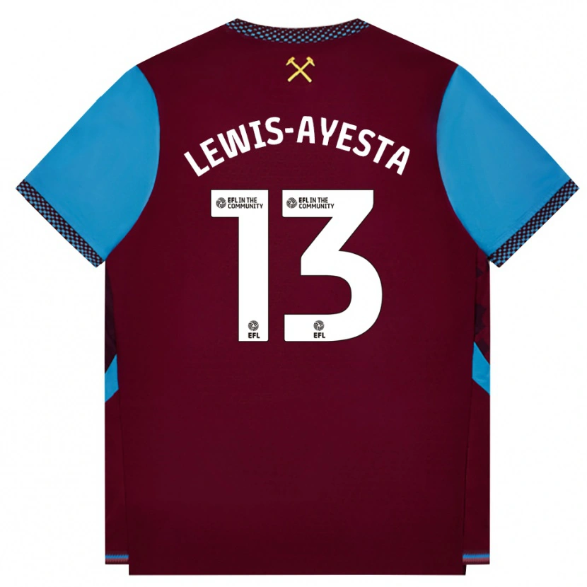 Danxen Niño Camiseta Felix Lewis-Ayesta #13 Borgoña Azulaciano 1ª Equipación 2026/27 La Camisa México