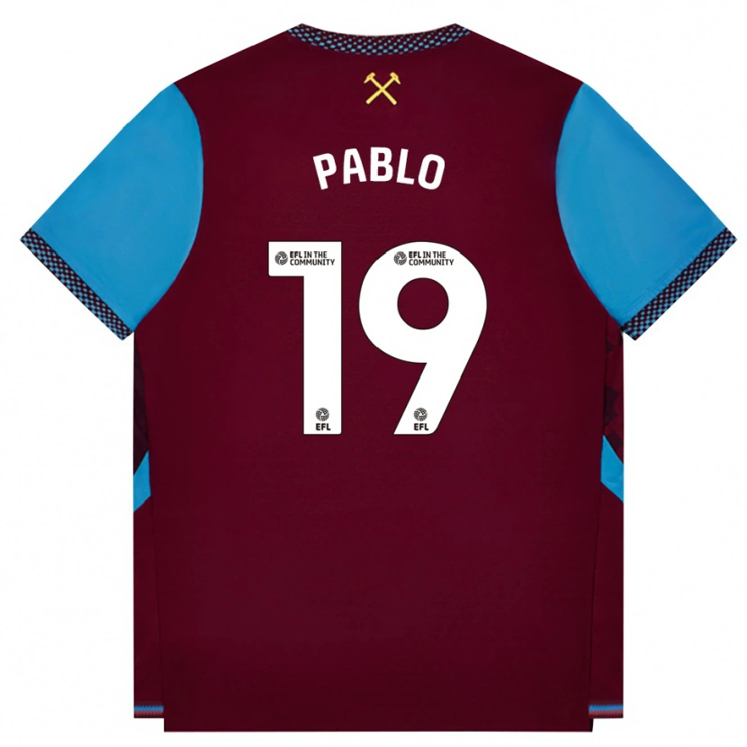 Danxen Niño Camiseta Pablo Felipe Pereira De Jesus #19 Borgoña Azulaciano 1ª Equipación 2026/27 La Camisa México
