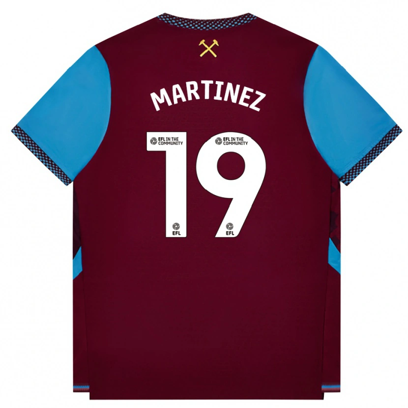 Danxen Niño Camiseta Shekiera Martinez #19 Borgoña Azulaciano 1ª Equipación 2026/27 La Camisa México