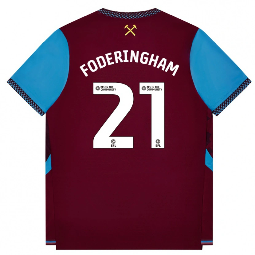 Danxen Niño Camiseta Wes Foderingham #21 Borgoña Azulaciano 1ª Equipación 2026/27 La Camisa México