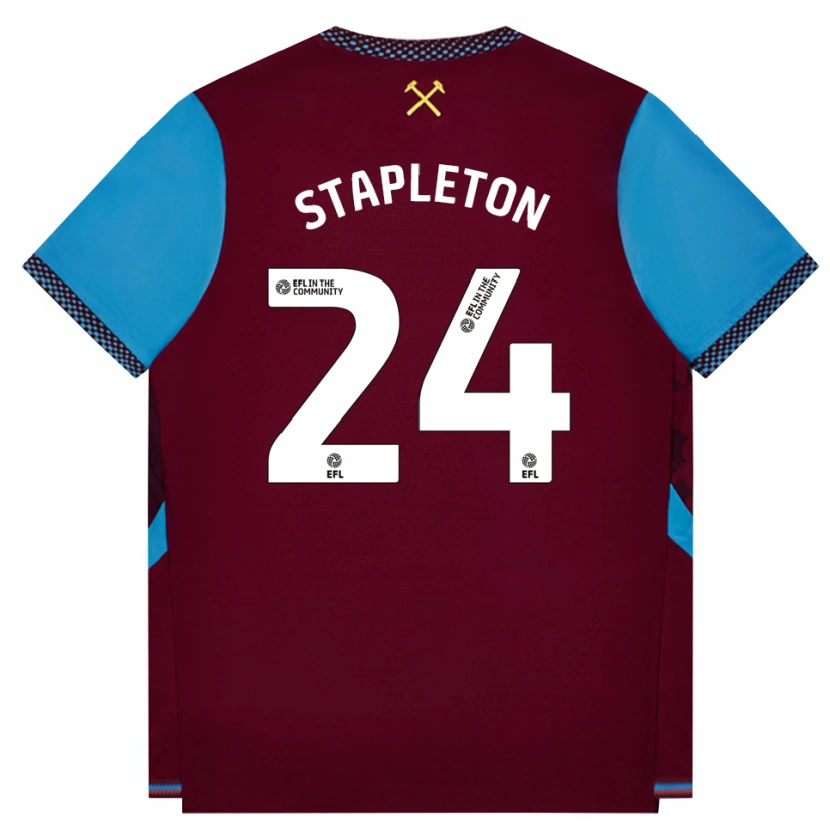 Danxen Niño Camiseta Jessie Stapleton #24 Borgoña Azulaciano 1ª Equipación 2026/27 La Camisa México