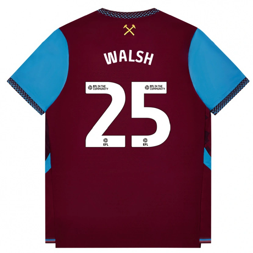 Danxen Niño Camiseta Megan Walsh #25 Borgoña Azulaciano 1ª Equipación 2026/27 La Camisa México