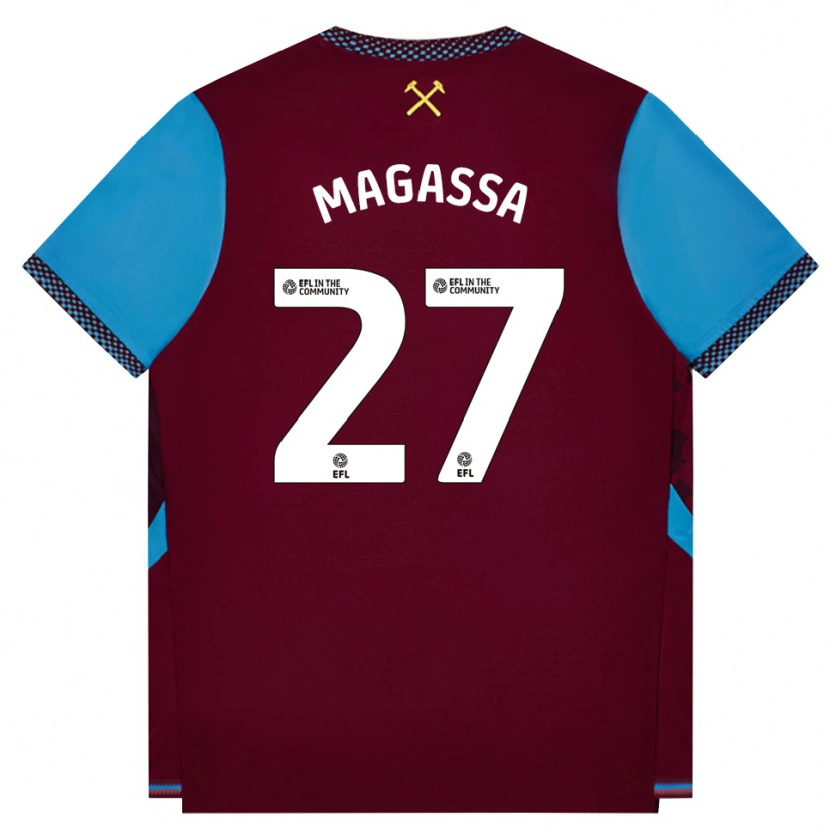Danxen Niño Camiseta Soungoutou Magassa #27 Borgoña Azulaciano 1ª Equipación 2026/27 La Camisa México