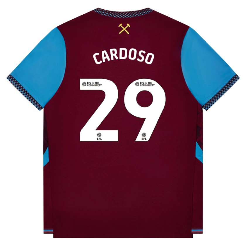 Danxen Niño Camiseta Goncalo Cardoso #29 Borgoña Azulaciano 1ª Equipación 2026/27 La Camisa México