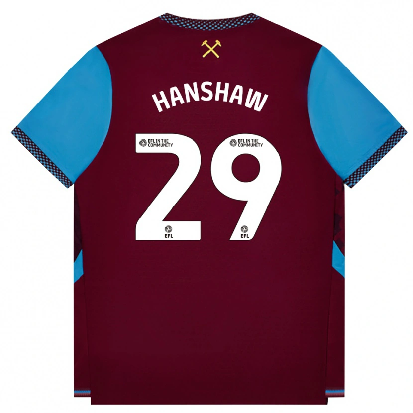 Danxen Niño Camiseta Verena Hanshaw #29 Borgoña Azulaciano 1ª Equipación 2026/27 La Camisa México