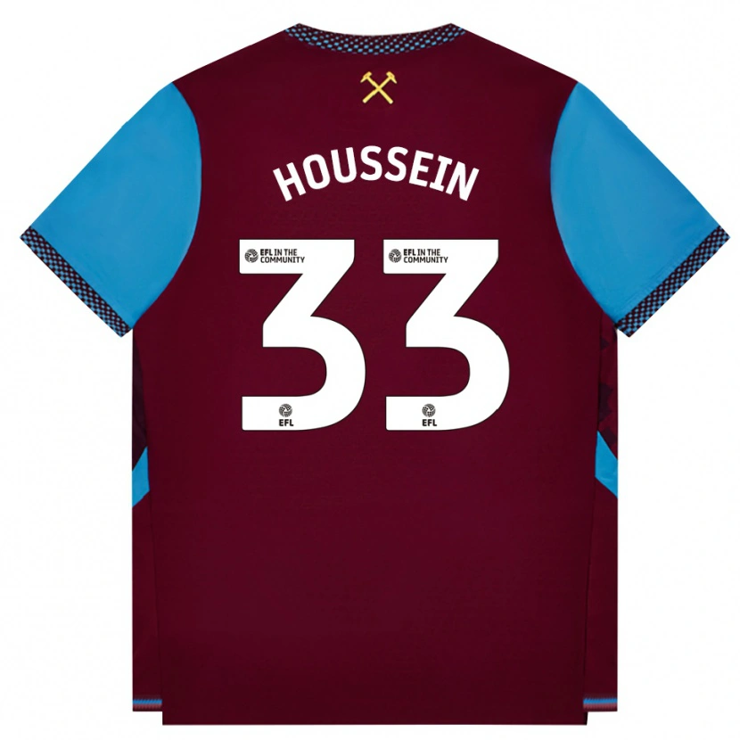 Danxen Niño Camiseta Halle Houssein #33 Borgoña Azulaciano 1ª Equipación 2026/27 La Camisa México