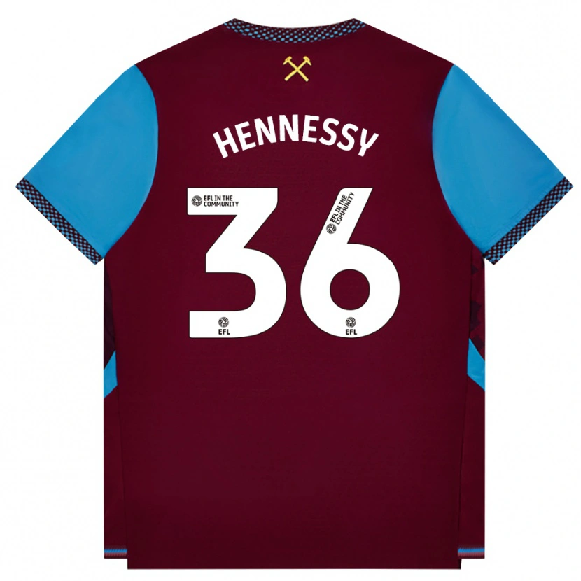 Danxen Niño Camiseta Alexandra Hennessy #36 Borgoña Azulaciano 1ª Equipación 2026/27 La Camisa México